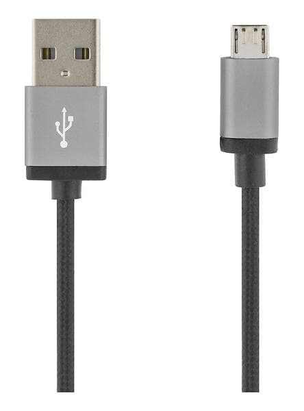 Deltaco Prime Ferrite USB A - USB Micro-B 2.0 1m