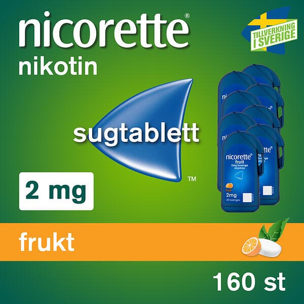 Nicorette Fruit 2mg 160 Sugtabletter