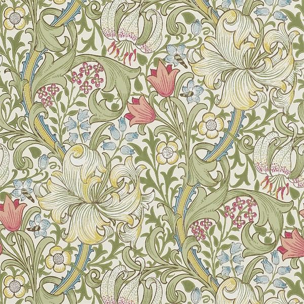 Morris & Co. Archive Golden Lily Green Red (210398)