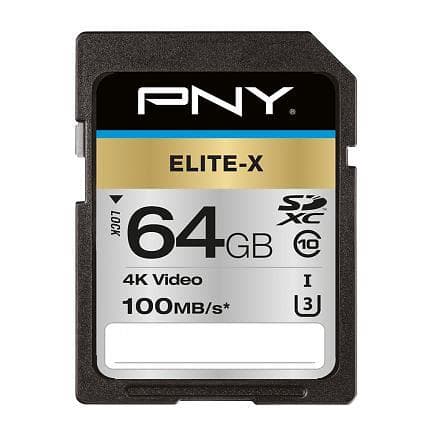 PNY Elite-X SDXC Class 10 UHS-I U3 100MB/s 64GB