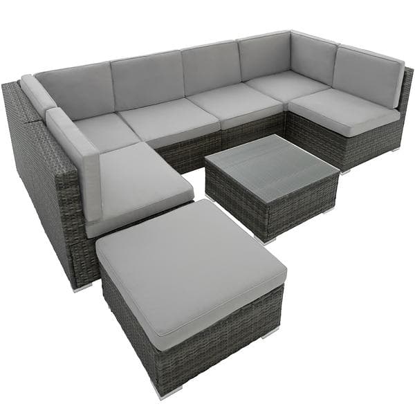 TecTake Grupp Venedig 59x59cm (inkl. Soffa, 2st Mittdel, Pall)