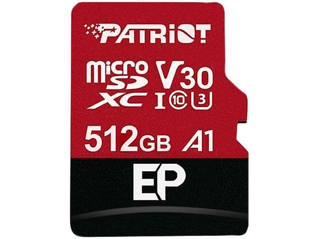 Patriot EP microSDXC Class 10 UHS-I U3 V30 A1 100/80MB/s 512GB