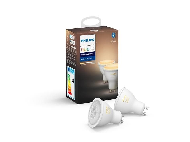 Philips Hue White Ambiance LED GU10 2200K-6500K 350lm 4,3W 2-pack (Dimbar)