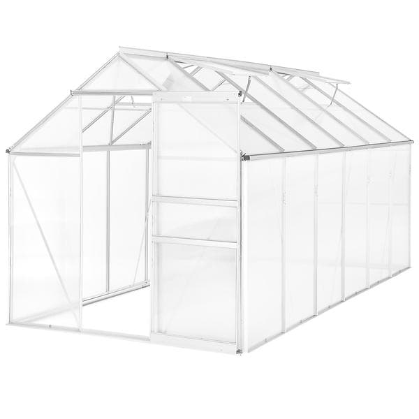 TecTake Växthus 375x185x195cm (Aluminium/Polykarbonat)