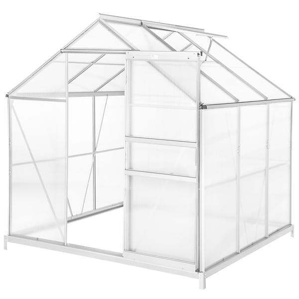 TecTake Växthus Med Fundament 190x185x195cm (Aluminium/Polykarbonat)
