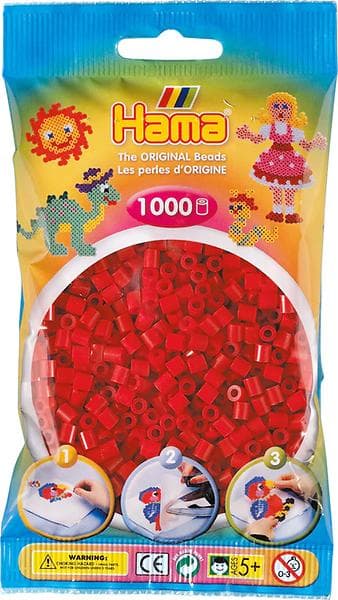 Hama Midi 207-22 Beads In Bag 1000 (Dark Red)