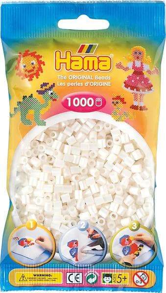 Hama Midi 207-64 Beads In Bag 1000 (Pearl)