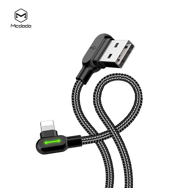 Mcdodo Braided LED USB A - Lightning (2x angled) 1,8m