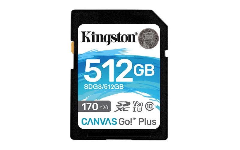 Kingston Canvas Go! Plus SDXC Class 10 UHS-I U3 V30 170/90MB/s 512GB