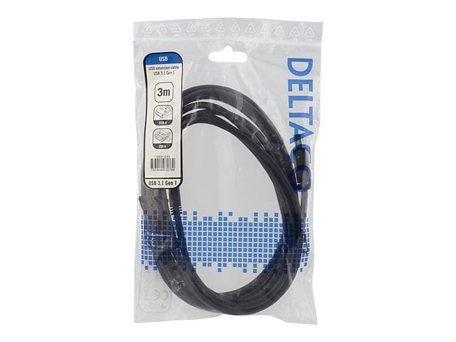 Deltaco USB A - USB A M-F 3.0 3m