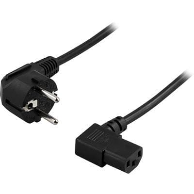 Deltaco CEE 7/7 - IEC C13 (2x angled) 3m