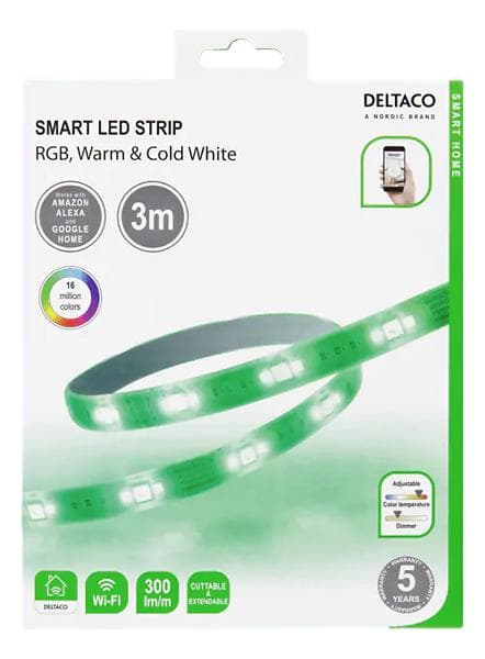 Deltaco Smart LED Strip RGB SH-LS3M (3m)