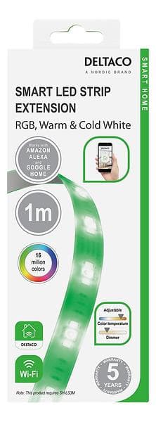 Deltaco Smart LED Strip RGB Extension SH-LSEX1M (1m)