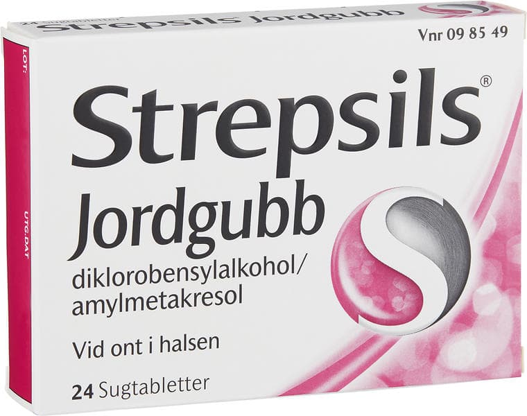 Strepsils Jordgubb 24 Sugtabletter