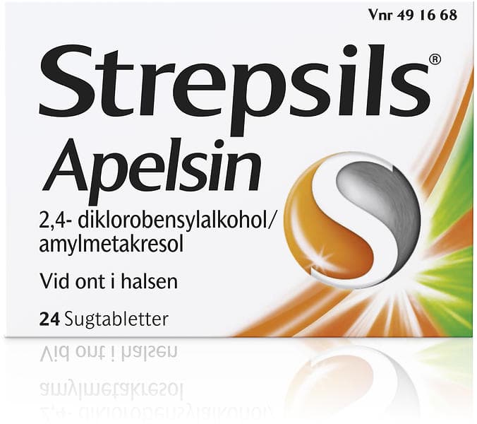 Strepsils Apelsin 24 Sugtabletter