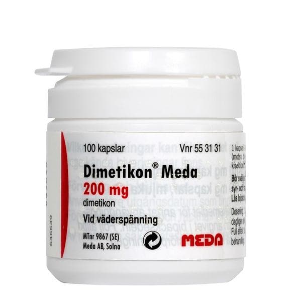 Dimetikon Meda 200mg 100 Kapslar