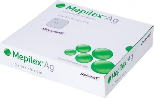 Mepilex Ag Foam Dressing Plåster 5-pack 10x10cm