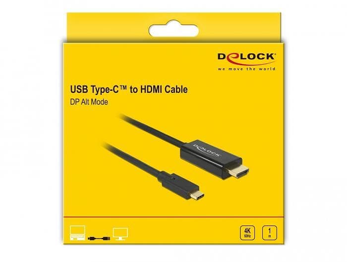 DeLock 4K 60Hz USB C - HDMI 1m