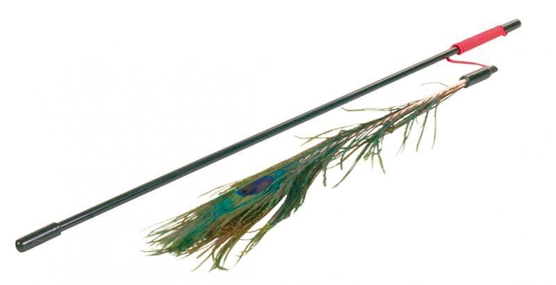 Trixie Playing Rod with Peacock Feather