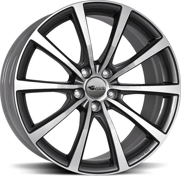 Brock Wheels B32 Titanium Full Polish 10.5x20 5/112 ET18 CB66.6