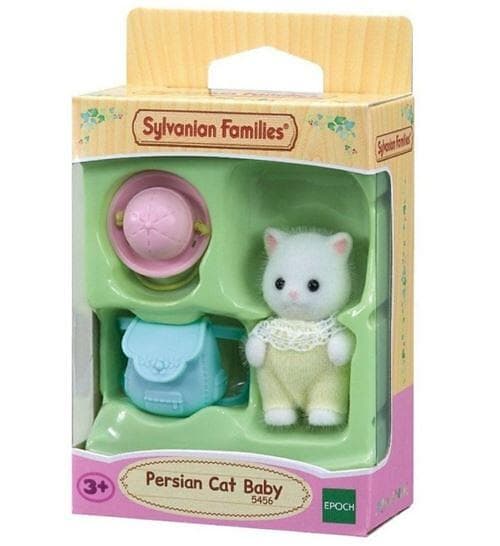 Sylvanian Families Persian Cat Baby with Backpack