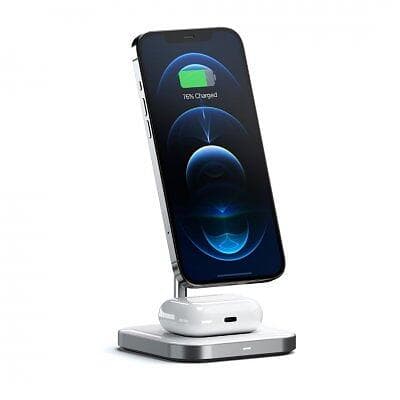 Satechi Aluminum 2-in-1 Magnetic Wireless Charging Stand