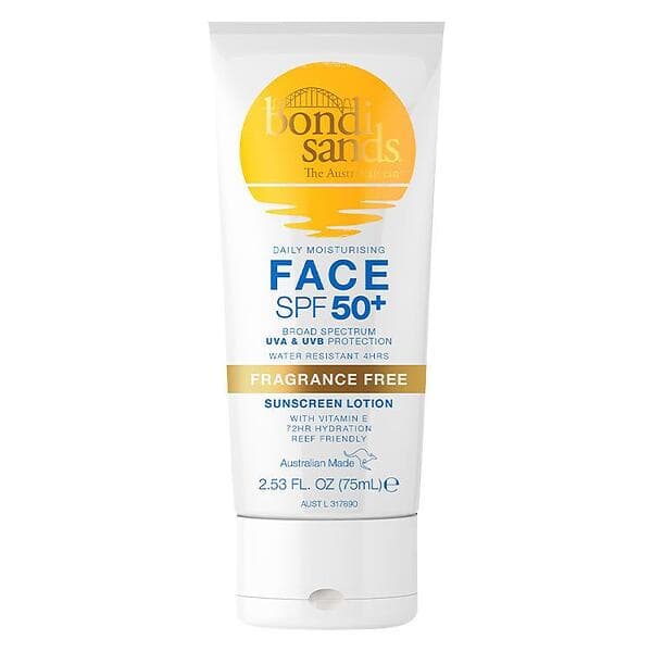 Bondi Sands Fragrance Free Face Sunscreen Lotion SPF50+ 75ml