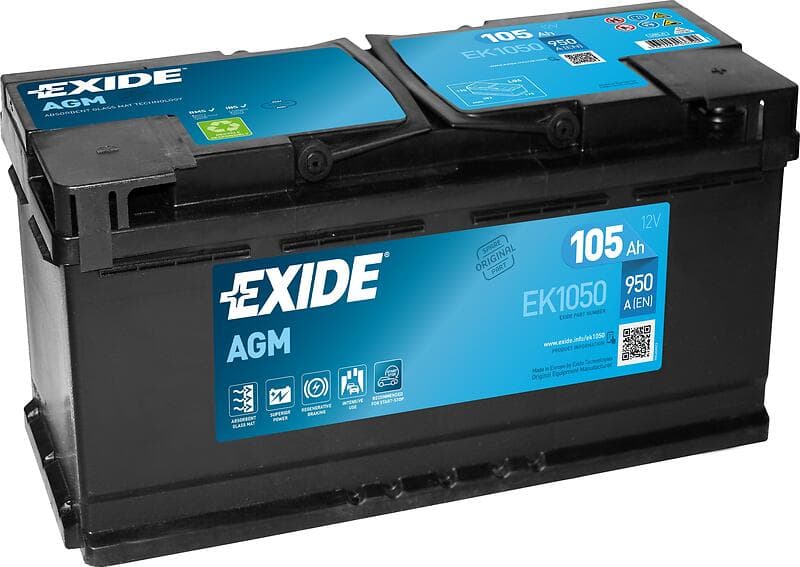 Exide AGM EK1050 105Ah 950A