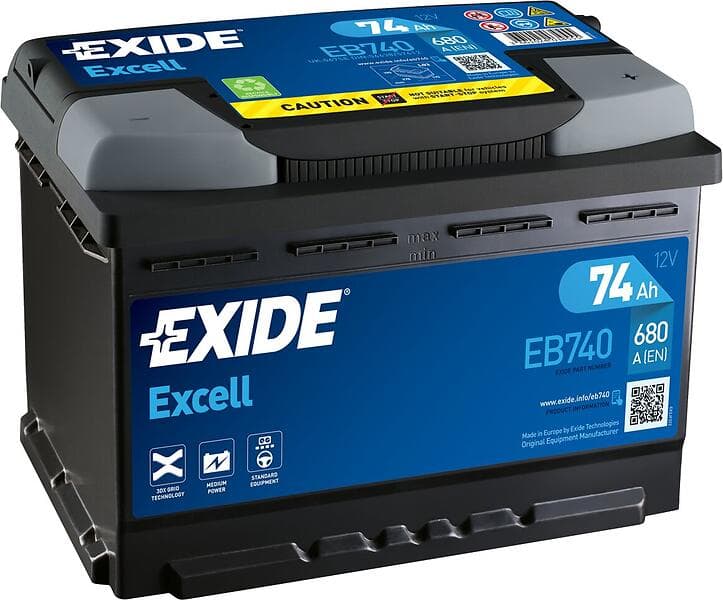 Exide Excell EB740 74Ah 680A