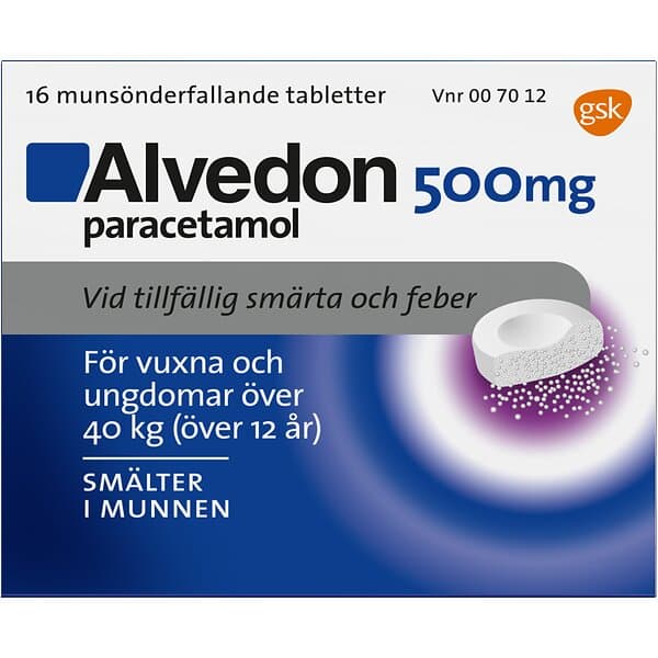 Alvedon Munsönderfallande tablett 500mg 16st