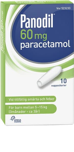 Panodil 60mg 10 Suppositorier