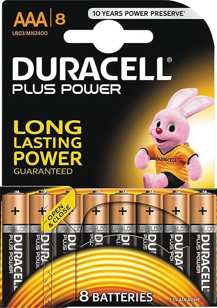 Duracell Plus Power AAA-batterier (LR03) 8-pack