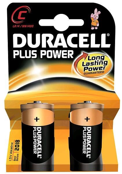 Duracell Plus Power C-batterier (LR14) 2-pack