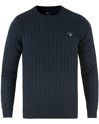 Gant Cotton Cable Crew Neck Sweater (Herr)