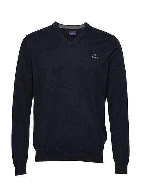 Gant Classic Cotton V-neck Sweater (Herr)