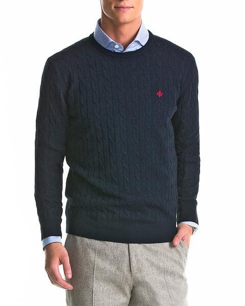 Morris Merino Cable Oneck Sweater (Herr)