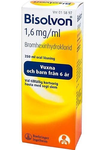 Bisolvon Flytande 1,6mg/ml 250ml Flaska