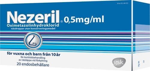 Nezeril Näsdroppar 0,5mg/ml 20 x 0,1ml