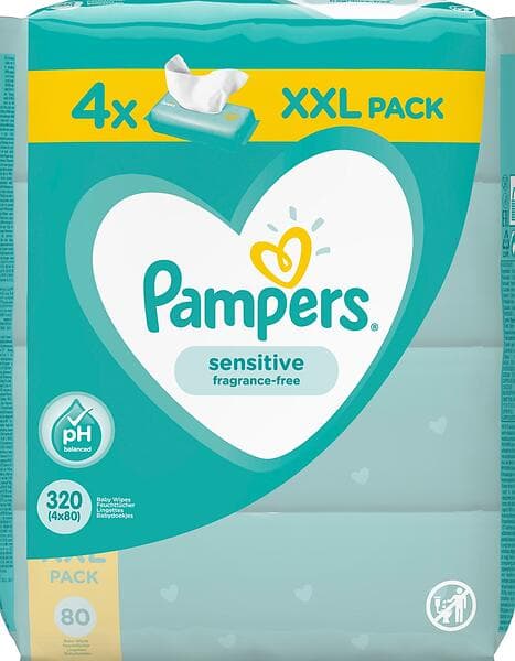 Pampers Sensitive Baby Wipes 4x80st
