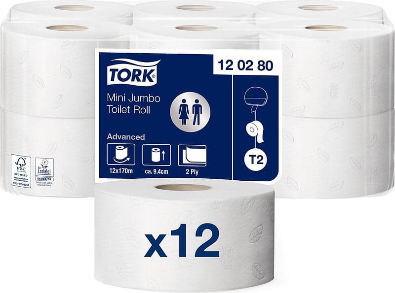 TORK Mini Jumbo Advanced T2 2-Ply 12-pack