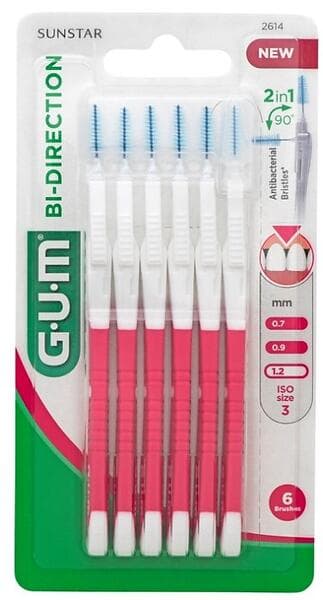 GUM  Bi-Direction 1,2mm 6-pack (Mellanrumsborste)