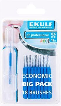 Ekulf  pH Professional 0,6mm 18-pack (Mellanrumsborste)