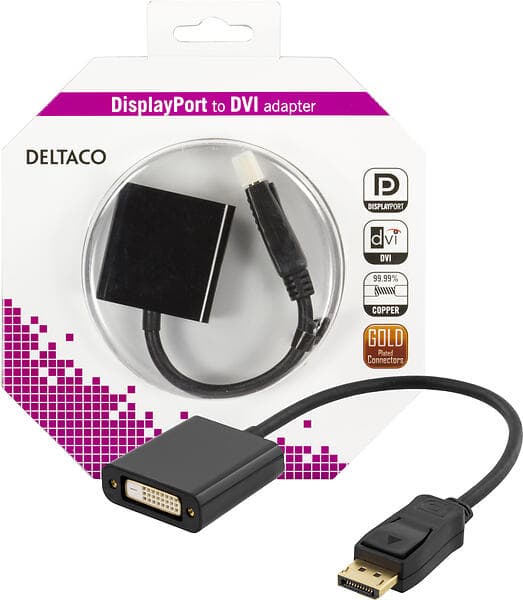 Deltaco DVI-D Single Link - Displayport F-M Adapter