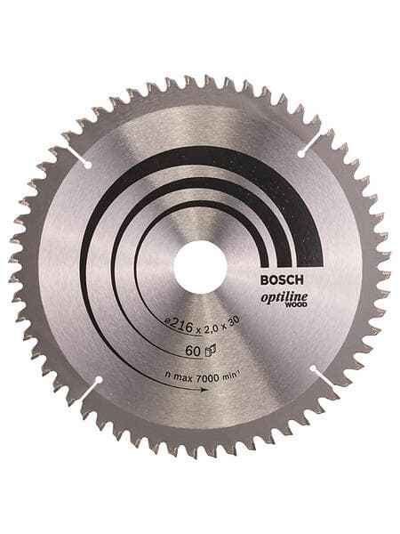 Bosch Cirkelsågklinga Optiline Wood 216 x 30 x 2,0 mm, 60