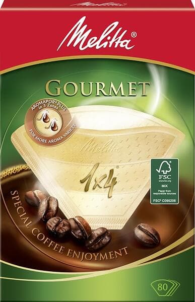 Melitta Gourmet 1x4 Kaffefilter 80st