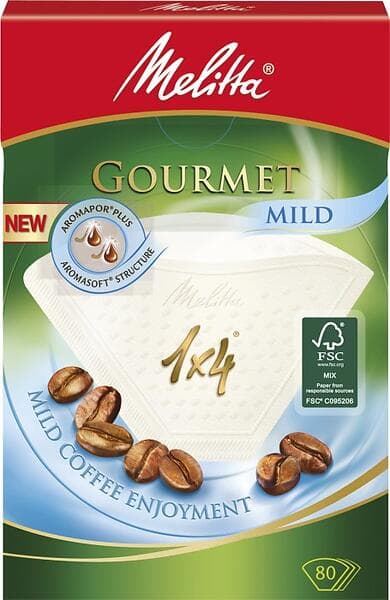 Melitta Gourmet Mild 1x4 Kaffefilter 80st