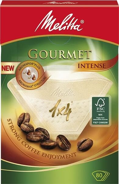 Melitta Gourmet Intense 1x4 Kaffefilter 80st