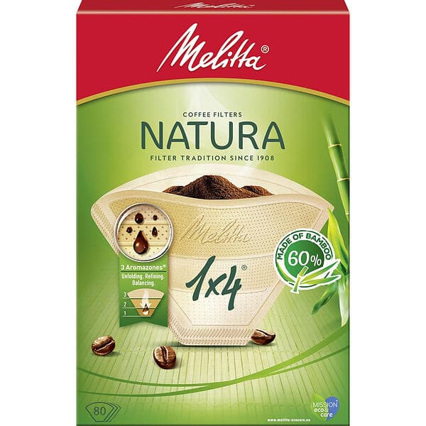Melitta Natura 1x4 Kaffefilter 80st