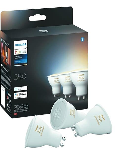 Philips Hue White Ambiance GU10 Spotlight 3-pack