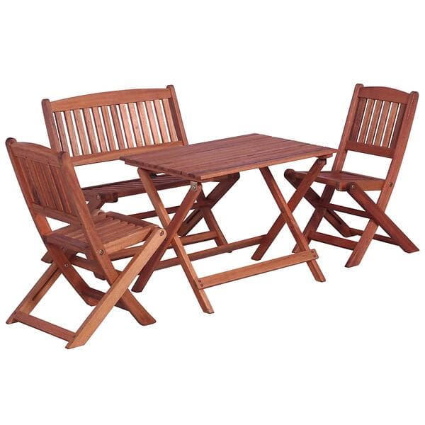 vidaXL 4 Piece Outdoor Dining Set for Children Solid Eucalyptus Wood